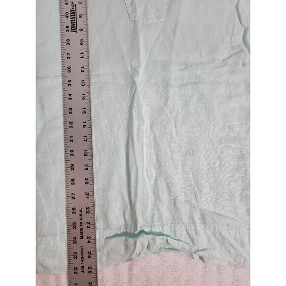 C&C California Womens Light Mint Green Linen Popover Tunic Top XS Long Sleeve - Picture 7 of 7